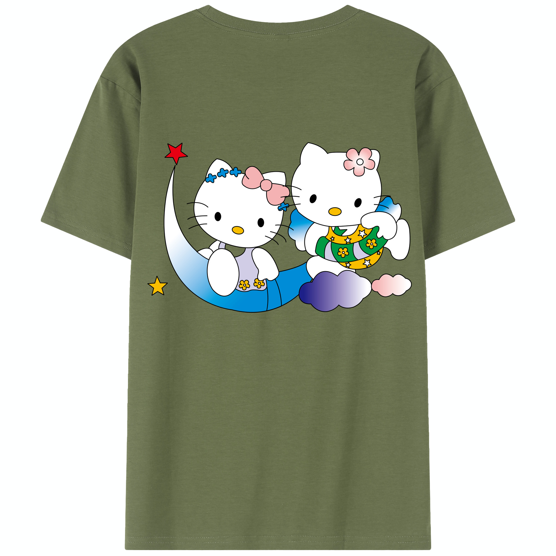 （画像用） Hello Kitty ハローキティ 綿100％半袖Tシャツ（背面プリント）